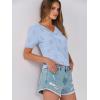 imageANRABESS Summer Tops for Women Short Sleeve V Neck Sweaters Dressy Casual Blouses Lightweight Thin Knit Fashion ShirtsLight Blue