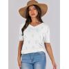 imageANRABESS Summer Tops for Women Short Sleeve V Neck Sweaters Dressy Casual Blouses Lightweight Thin Knit Fashion ShirtsOffwhite