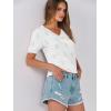 imageANRABESS Summer Tops for Women Short Sleeve V Neck Sweaters Dressy Casual Blouses Lightweight Thin Knit Fashion ShirtsOffwhite