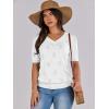 imageANRABESS Summer Tops for Women Short Sleeve V Neck Sweaters Dressy Casual Blouses Lightweight Thin Knit Fashion ShirtsOffwhite