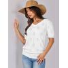 imageANRABESS Summer Tops for Women Short Sleeve V Neck Sweaters Dressy Casual Blouses Lightweight Thin Knit Fashion ShirtsOffwhite