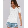 imageANRABESS Summer Tops for Women Short Sleeve V Neck Sweaters Dressy Casual Blouses Lightweight Thin Knit Fashion ShirtsOffwhite