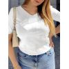 imageANRABESS Summer Tops for Women Short Sleeve V Neck Sweaters Dressy Casual Blouses Lightweight Thin Knit Fashion ShirtsOffwhite