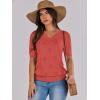 imageANRABESS Summer Tops for Women Short Sleeve V Neck Sweaters Dressy Casual Blouses Lightweight Thin Knit Fashion ShirtsOrange Red