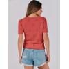 imageANRABESS Summer Tops for Women Short Sleeve V Neck Sweaters Dressy Casual Blouses Lightweight Thin Knit Fashion ShirtsOrange Red