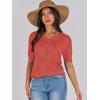 imageANRABESS Summer Tops for Women Short Sleeve V Neck Sweaters Dressy Casual Blouses Lightweight Thin Knit Fashion ShirtsOrange Red
