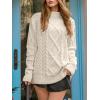 imageANRABESS Sweaters for Women Oversized Crewneck Long Sleeve Casual Loose Cable Knit Pullover Tops 2024 Fall Vintage ClothesApricot