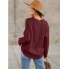 imageANRABESS Sweaters for Women Oversized Crewneck Long Sleeve Casual Loose Cable Knit Pullover Tops 2024 Fall Vintage ClothesBurgundy