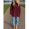 imageANRABESS Sweaters for Women Oversized Crewneck Long Sleeve Casual Loose Cable Knit Pullover Tops 2024 Fall Vintage ClothesBurgundy