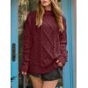 imageANRABESS Sweaters for Women Oversized Crewneck Long Sleeve Casual Loose Cable Knit Pullover Tops 2024 Fall Vintage ClothesBurgundy