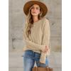 imageANRABESS Sweaters for Women Oversized Crewneck Long Sleeve Casual Loose Cable Knit Pullover Tops 2024 Fall Vintage ClothesDeep Apricot