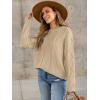 imageANRABESS Sweaters for Women Oversized Crewneck Long Sleeve Casual Loose Cable Knit Pullover Tops 2024 Fall Vintage ClothesDeep Apricot