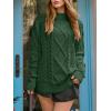 imageANRABESS Sweaters for Women Oversized Crewneck Long Sleeve Casual Loose Cable Knit Pullover Tops 2024 Fall Vintage ClothesDeep Green