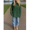 imageANRABESS Sweaters for Women Oversized Crewneck Long Sleeve Casual Loose Cable Knit Pullover Tops 2024 Fall Vintage ClothesDeep Green