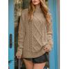 imageANRABESS Sweaters for Women Oversized Crewneck Long Sleeve Casual Loose Cable Knit Pullover Tops 2024 Fall Vintage ClothesKhaki