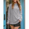 imageANRABESS Sweaters for Women Oversized Crewneck Long Sleeve Casual Loose Cable Knit Pullover Tops 2024 Fall Vintage ClothesLight Grey