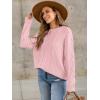 imageANRABESS Sweaters for Women Oversized Crewneck Long Sleeve Casual Loose Cable Knit Pullover Tops 2024 Fall Vintage ClothesLight Pink