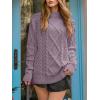 imageANRABESS Sweaters for Women Oversized Crewneck Long Sleeve Casual Loose Cable Knit Pullover Tops 2024 Fall Vintage ClothesPurple