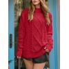 imageANRABESS Sweaters for Women Oversized Crewneck Long Sleeve Casual Loose Cable Knit Pullover Tops 2024 Fall Vintage ClothesRed
