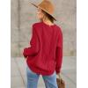 imageANRABESS Sweaters for Women Oversized Crewneck Long Sleeve Casual Loose Cable Knit Pullover Tops 2024 Fall Vintage ClothesRed