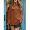 imageANRABESS Sweaters for Women Oversized Crewneck Long Sleeve Casual Loose Cable Knit Pullover Tops 2024 Fall Vintage ClothesRust