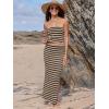 imageANRABESS Women 2 Piece Outfits Maxi Skirt Sets 2025 Summer Ribbed Knit Tube Crop Tops Sexy Bodycon Side Slit Going Out DressStriped Beige Black