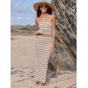 imageANRABESS Women 2 Piece Outfits Maxi Skirt Sets 2025 Summer Ribbed Knit Tube Crop Tops Sexy Bodycon Side Slit Going Out DressStriped Beige White
