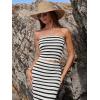 imageANRABESS Women 2 Piece Outfits Maxi Skirt Sets 2025 Summer Ribbed Knit Tube Crop Tops Sexy Bodycon Side Slit Going Out DressStriped White Black
