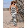 imageANRABESS Women 2 Piece Outfits Maxi Skirt Sets 2025 Summer Ribbed Knit Tube Crop Tops Sexy Bodycon Side Slit Going Out DressStriped White Black