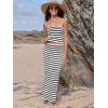 imageANRABESS Women 2 Piece Outfits Maxi Skirt Sets 2025 Summer Ribbed Knit Tube Crop Tops Sexy Bodycon Side Slit Going Out DressStriped White Black