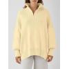 imageANRABESS Womens Oversized Fashion Long Sleeve Quarter Zip Baggy Loose Slouchy Sweater Pullover Tops 2025 Fall OutfitsApricot