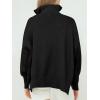 imageANRABESS Womens Oversized Fashion Long Sleeve Quarter Zip Baggy Loose Slouchy Sweater Pullover Tops 2025 Fall OutfitsBlack