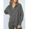 imageANRABESS Womens Oversized Fashion Long Sleeve Quarter Zip Baggy Loose Slouchy Sweater Pullover Tops 2025 Fall OutfitsDark Gray