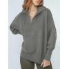 imageANRABESS Womens Oversized Fashion Long Sleeve Quarter Zip Baggy Loose Slouchy Sweater Pullover Tops 2025 Fall OutfitsDeep Gray