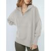 imageANRABESS Womens Oversized Fashion Long Sleeve Quarter Zip Baggy Loose Slouchy Sweater Pullover Tops 2025 Fall OutfitsGray