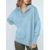 imageANRABESS Womens Oversized Fashion Long Sleeve Quarter Zip Baggy Loose Slouchy Sweater Pullover Tops 2025 Fall OutfitsLight Blue