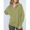 imageANRABESS Womens Oversized Fashion Long Sleeve Quarter Zip Baggy Loose Slouchy Sweater Pullover Tops 2025 Fall OutfitsPea