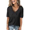 imageANRABESS Summer Tops for Women Short Sleeve V Neck Sweaters Dressy Casual Blouses Lightweight Thin Knit Fashion ShirtsBlack