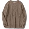 imageANRABESS Sweaters for Women Oversized Crewneck Long Sleeve Casual Loose Cable Knit Pullover Tops 2024 Fall Vintage ClothesCoffee