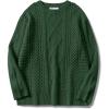 imageANRABESS Sweaters for Women Oversized Crewneck Long Sleeve Casual Loose Cable Knit Pullover Tops 2024 Fall Vintage ClothesDeep Green