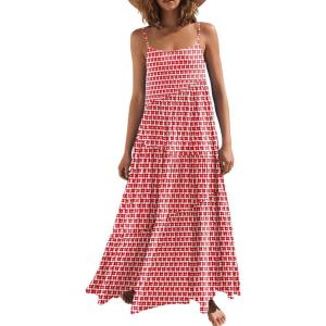 imageANRABESS Women Summer Casual Loose Sleeveless Sundress Spaghetti Strap Flowy Boho Linen Beach Vacation Maxi Long DressFloral Red White