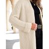 imageANRABESS Women Knit Long Cardigan Long Sleeve Open Front Lapel Oversized Sweater Coat 2025 Fall Duster Outerwear ClothesBeige