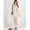 imageANRABESS Women Knit Long Cardigan Long Sleeve Open Front Lapel Oversized Sweater Coat 2025 Fall Duster Outerwear ClothesBeige