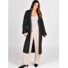 imageANRABESS Women Knit Long Cardigan Long Sleeve Open Front Lapel Oversized Sweater Coat 2025 Fall Duster Outerwear ClothesBlack