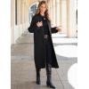 imageANRABESS Women Knit Long Cardigan Long Sleeve Open Front Lapel Oversized Sweater Coat 2025 Fall Duster Outerwear ClothesBlack