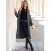 imageANRABESS Women Knit Long Cardigan Long Sleeve Open Front Lapel Oversized Sweater Coat 2025 Fall Duster Outerwear ClothesDark Grey
