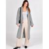 imageANRABESS Women Knit Long Cardigan Long Sleeve Open Front Lapel Oversized Sweater Coat 2025 Fall Duster Outerwear ClothesGrey