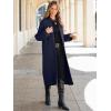 imageANRABESS Women Knit Long Cardigan Long Sleeve Open Front Lapel Oversized Sweater Coat 2025 Fall Duster Outerwear ClothesNavy Blue