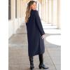 imageANRABESS Women Knit Long Cardigan Long Sleeve Open Front Lapel Oversized Sweater Coat 2025 Fall Duster Outerwear ClothesNavy Blue