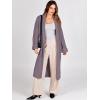 imageANRABESS Women Knit Long Cardigan Long Sleeve Open Front Lapel Oversized Sweater Coat 2025 Fall Duster Outerwear ClothesNutmeg